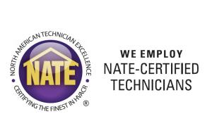 NATE Logo WE EMPLOY NATE-CERTIFIED TECHNICIANS